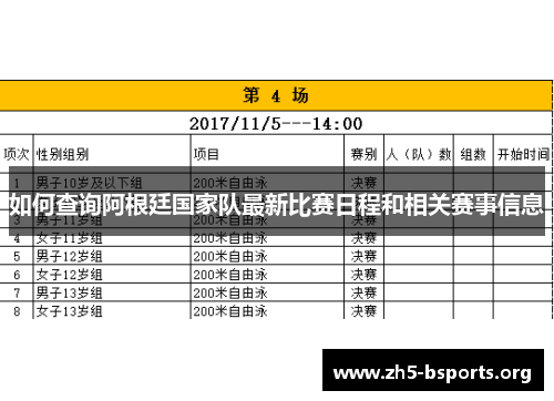 如何查询阿根廷国家队最新比赛日程和相关赛事信息